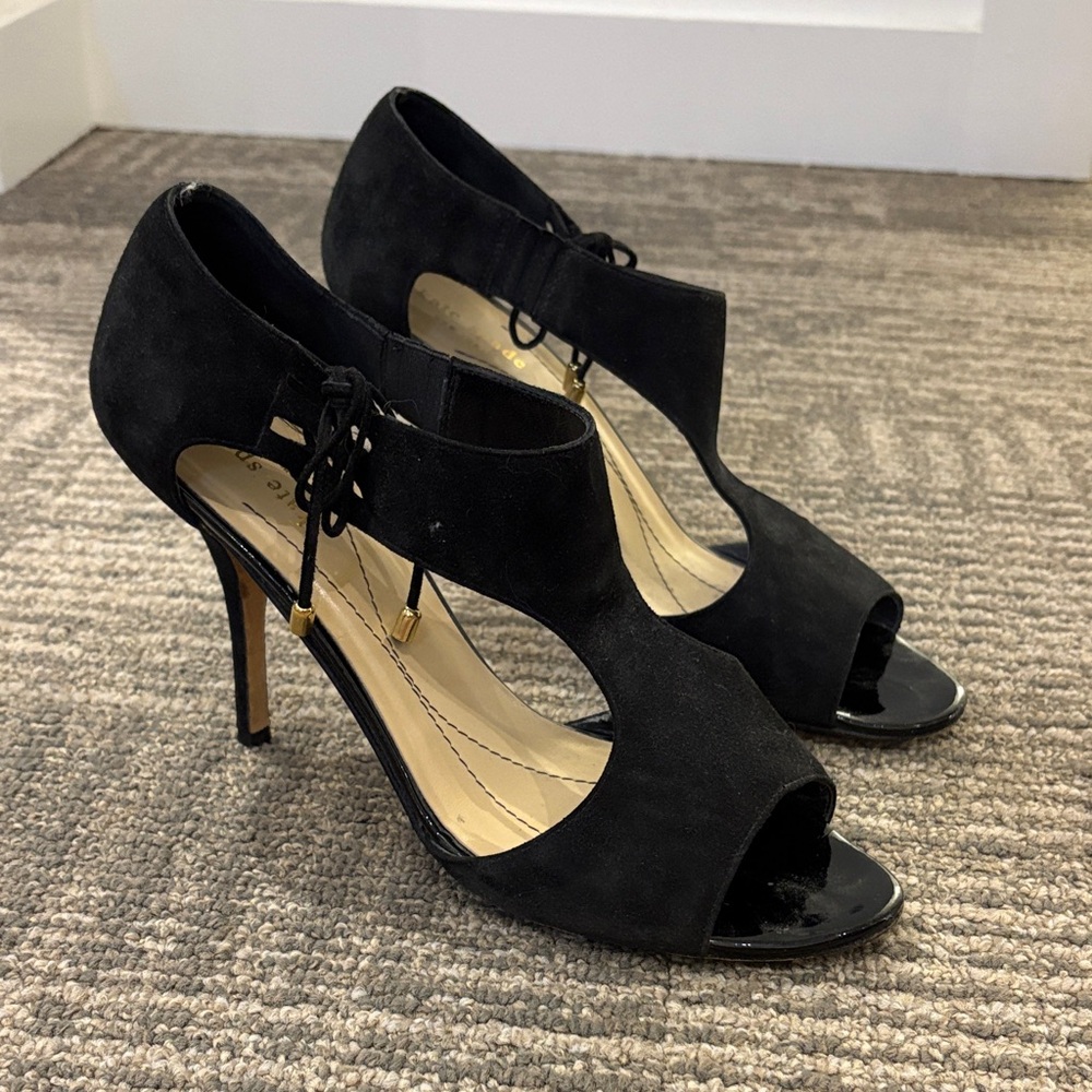 Kate Spade Black Open-Toe Heels